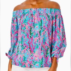Lilly Pulitzer Maryellen Off the Shoulder Long Sleeve Top